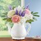 Collections Etc Ceramic White Teapot Floral Arrangement Centerpiece